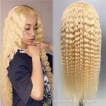 Promotion 26Inches 30In Lace Front Honey Blonde Hd Frontal 13X6 613 Water Wave Bronded Human Hair Wig Wholesalers